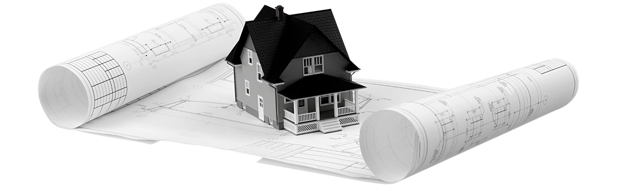 model house on plans